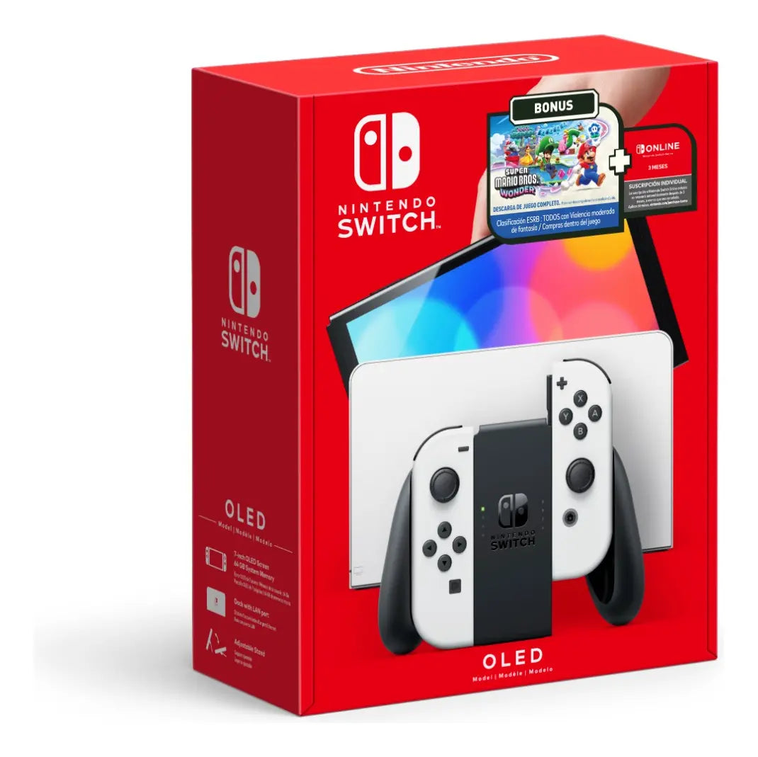 Nintendo Switch OLED + Super Mario Bros. Wonder - Blanco - Image 1