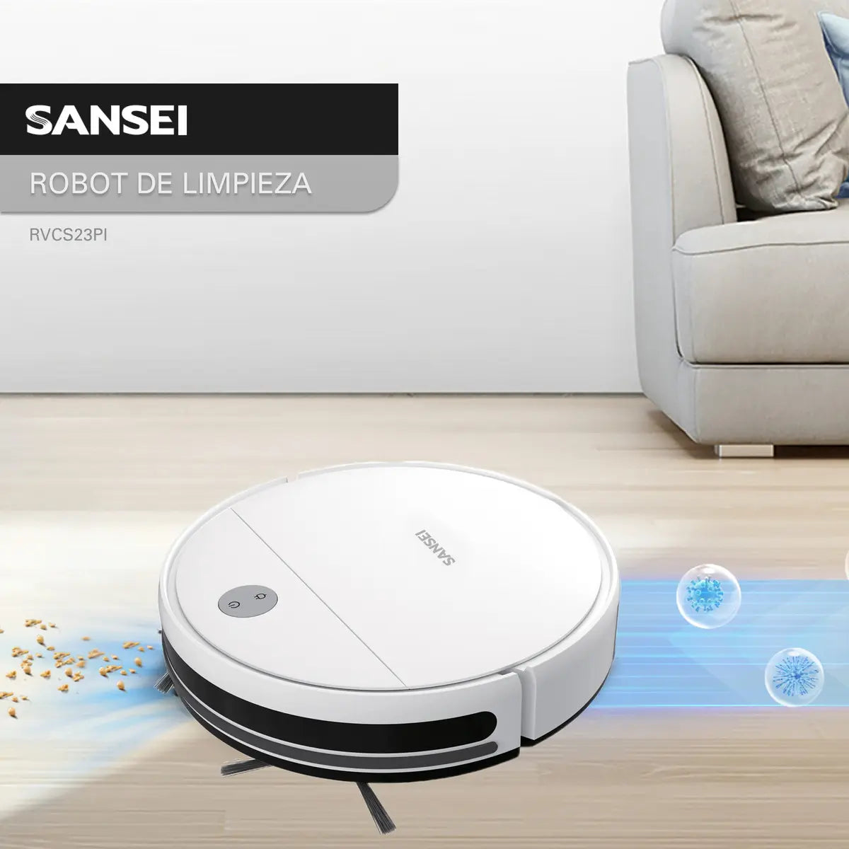 Aspiradora Robot Sansei Rvcs23pi 5 modos de limpieza Sensor Antichoque - Image 1