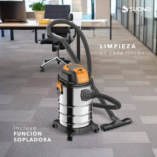 Imagem 6 de 6 de Aspiradora Sopladora Seco Líquido Suono 25 Litros 1300w Color Plateado