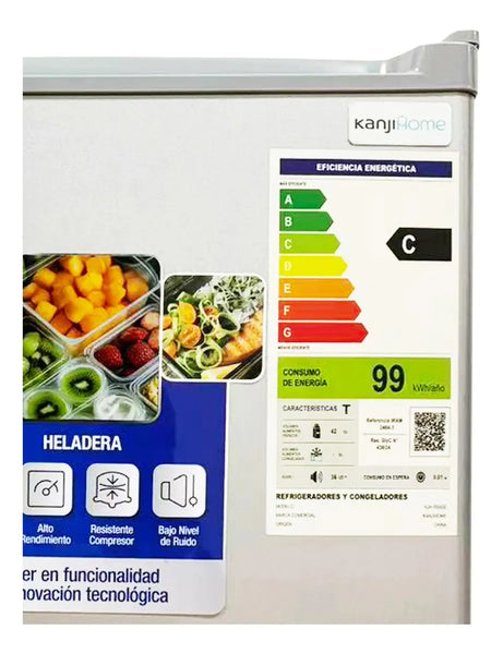 Imagem 9 de 9 de Heladera Frigobar Kanjihome 50 litros Retro Plata Kjh-50vin-s Kanji