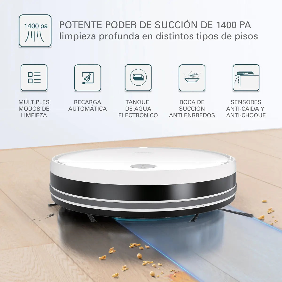 Aspiradora Robot Sansei Rvcs23pi 5 modos de limpieza Sensor Antichoque - Image 7