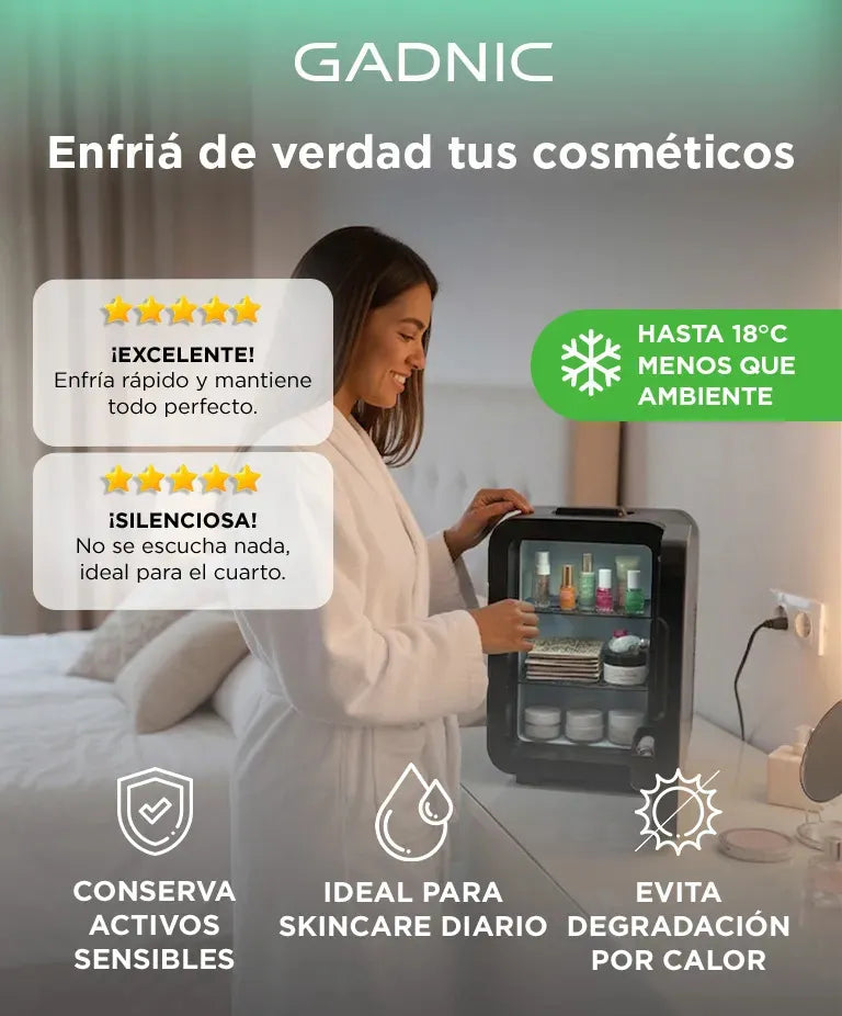 Mini Heladera Portátil Gadnic 10l Frío Calor Para Cosméticos Negro - Image 2