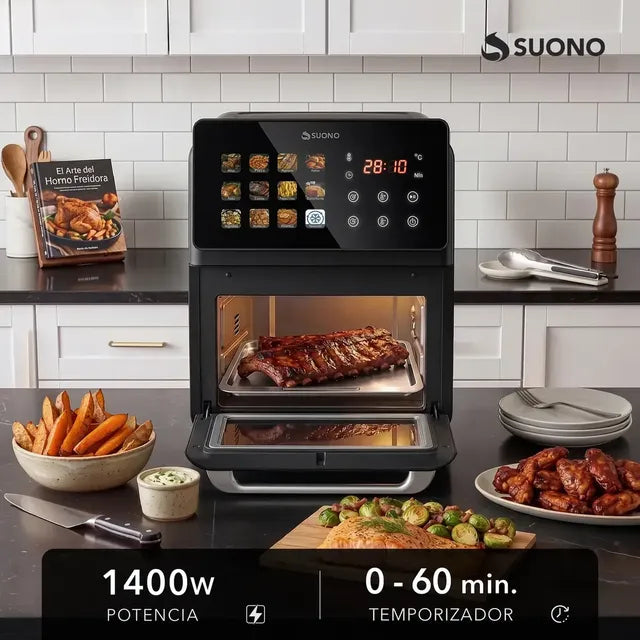 Freidora De Aire Suono Airfryer Neo Oven Descongela Fríe Asar Recalenta 12 L Comida Saludable Pantalla Xl Color Negro - Image 3