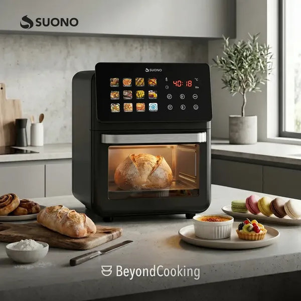 Imagem 8 de 8 de Freidora De Aire Suono Airfryer Neo Oven Descongela Fríe Asar Recalenta 12 L Comida Saludable Pantalla Xl Color Negro