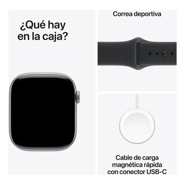 Apple Watch Series 11 GPS • Caja de aluminio gris espacial de 46 mm • Correa deportiva negra - Image 8