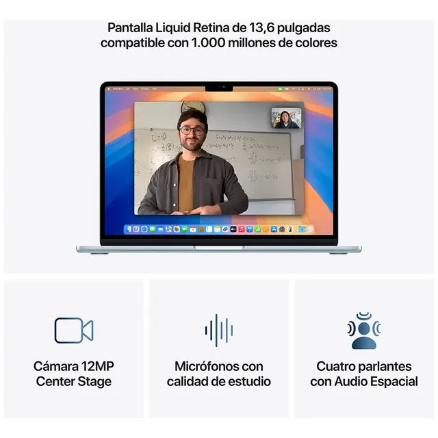 Macbookair 15 M4 Cpu 10 Gpu 10 - 16gb Ssd 512gb Azul Cielo - Image 3
