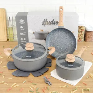 Imagem 2 de 5 de Bateria Hudson 5 Pzs Ceramica Antiadherente Cacerola Granito